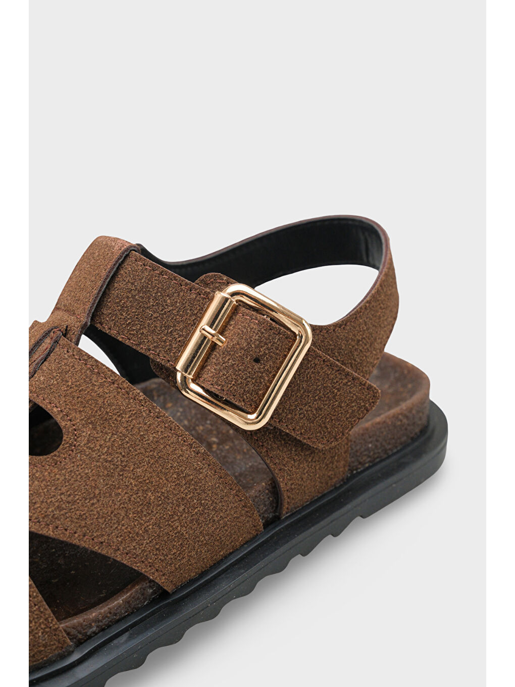 Kahverengi Penelopa Gladyatör Tokalı Kadın Sandalet-3