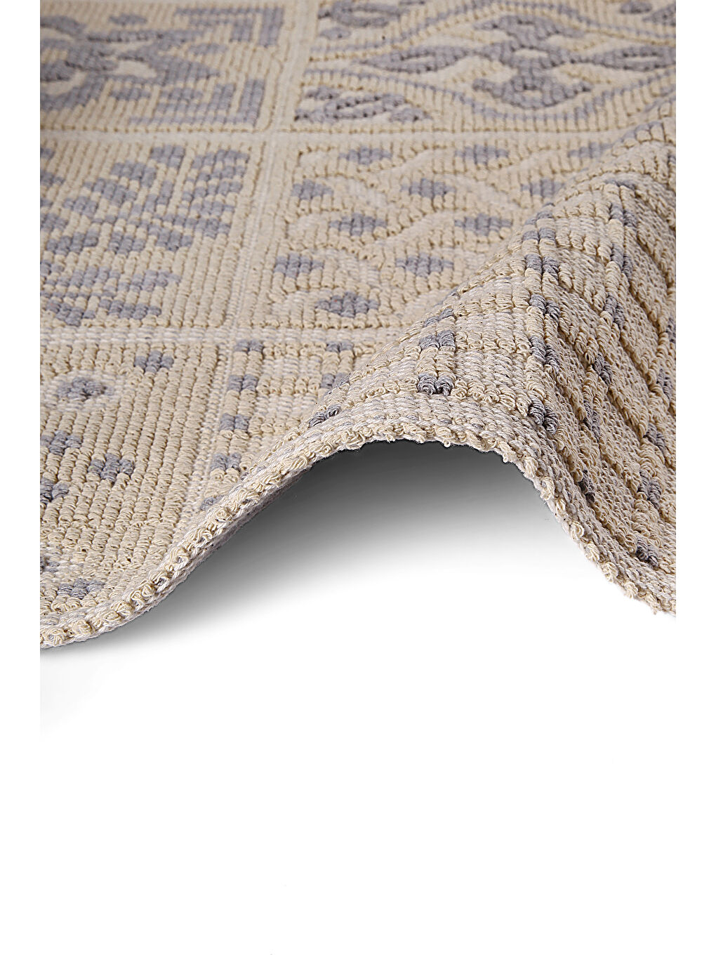 Barcelona Doğal Pamuklu 2'li Banyo Paspas Seti 60x100+50x60 Cm Gri-1