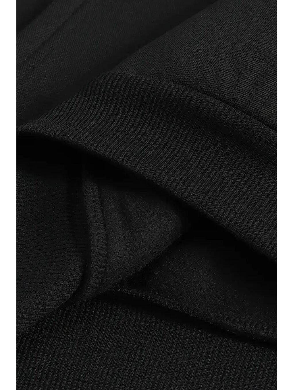 Siyah Focus Ön Baskılı İçi Pamuklu Unisex Erkek Sweatshirt-1