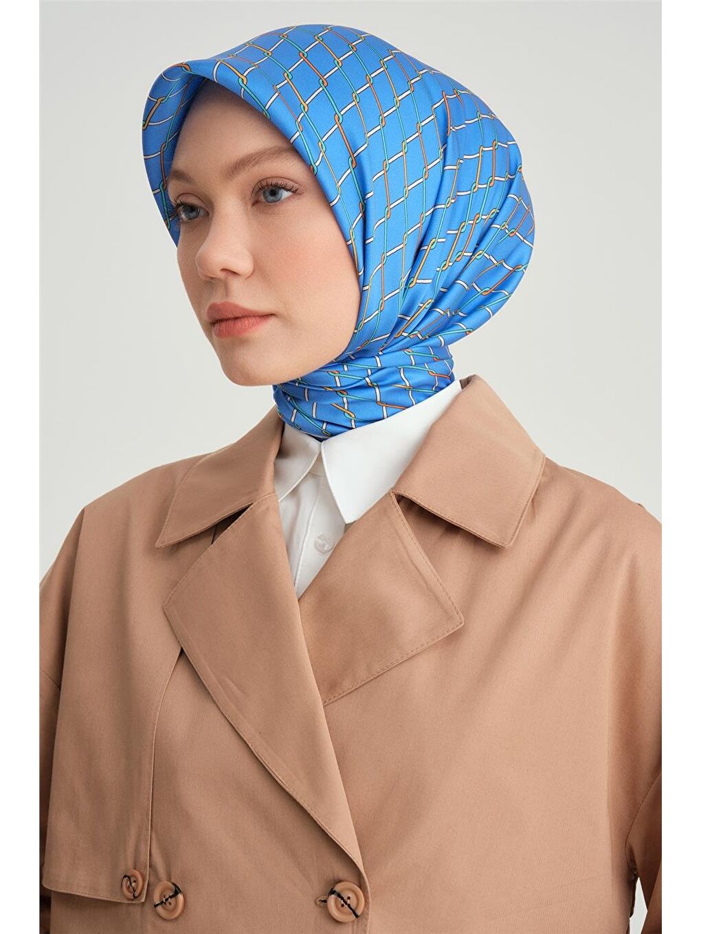 Kahverengi Kısa Trenchcoat Pamuk Ceket 24Y5401 Camel-3