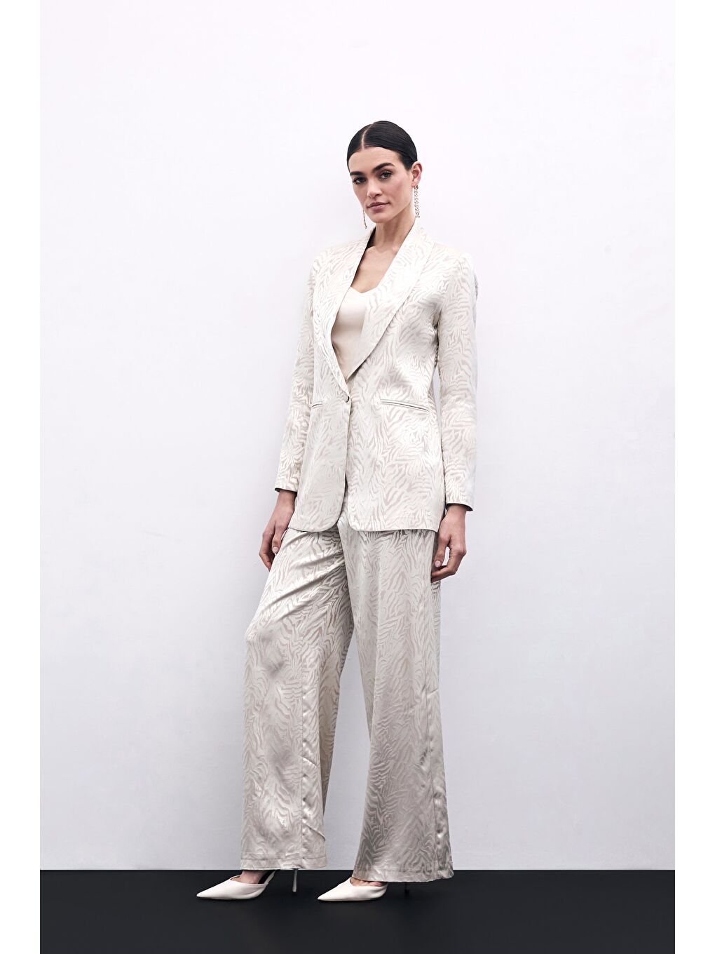 Zebra Desenli Pantolon - Bej-1