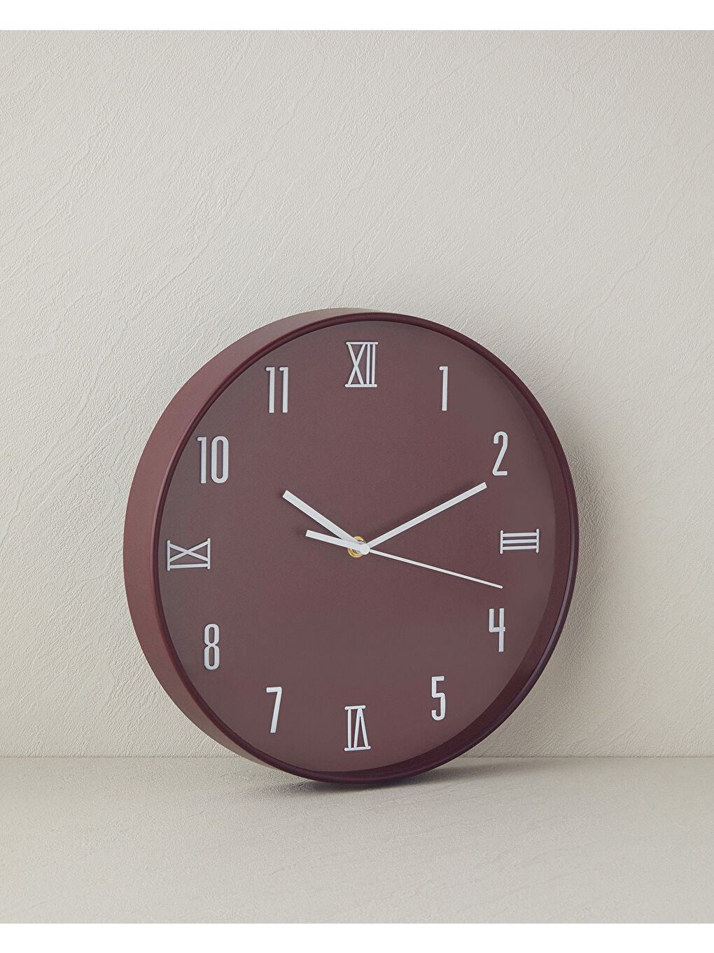 Verna Plastik Duvar Saati 30 cm Bordo-1