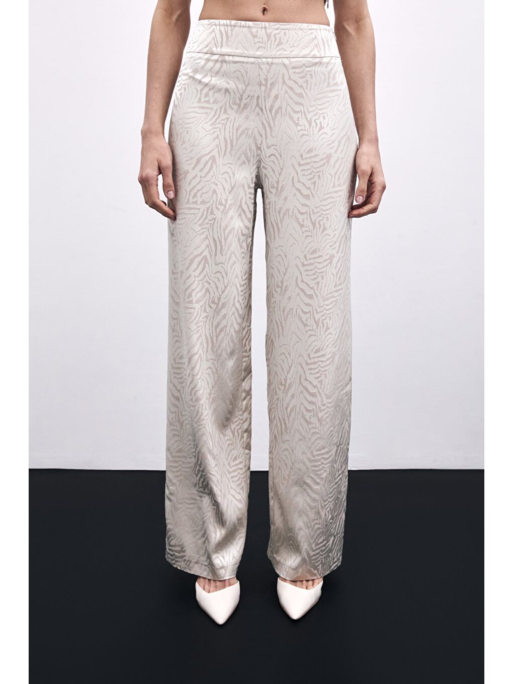 Zebra Desenli Pantolon - Bej-3