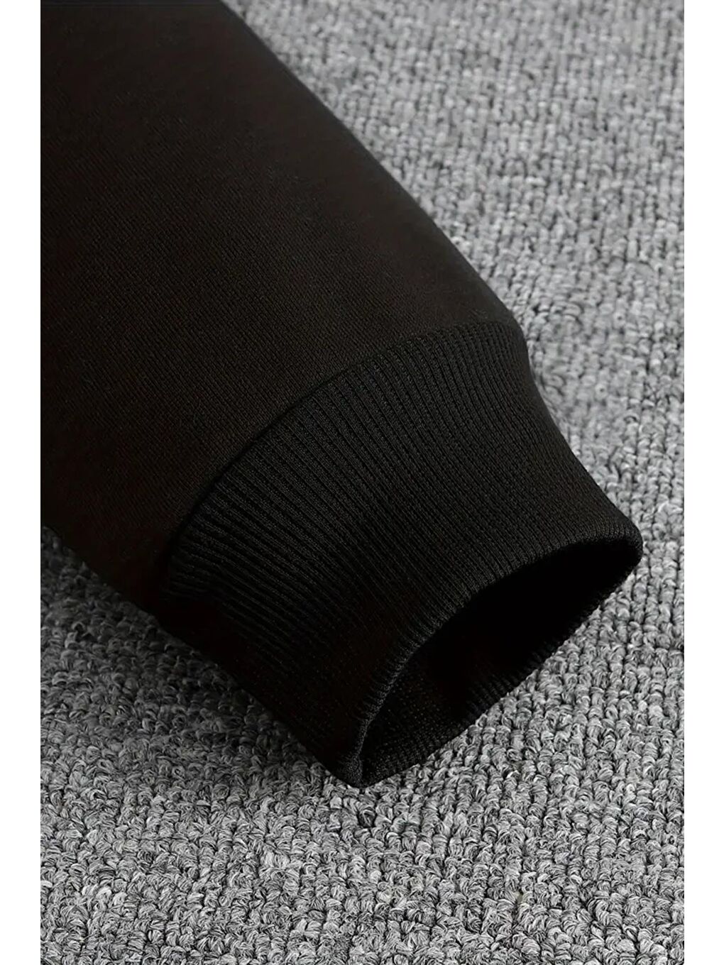 Siyah Focus Ön Baskılı İçi Pamuklu Unisex Erkek Sweatshirt-3