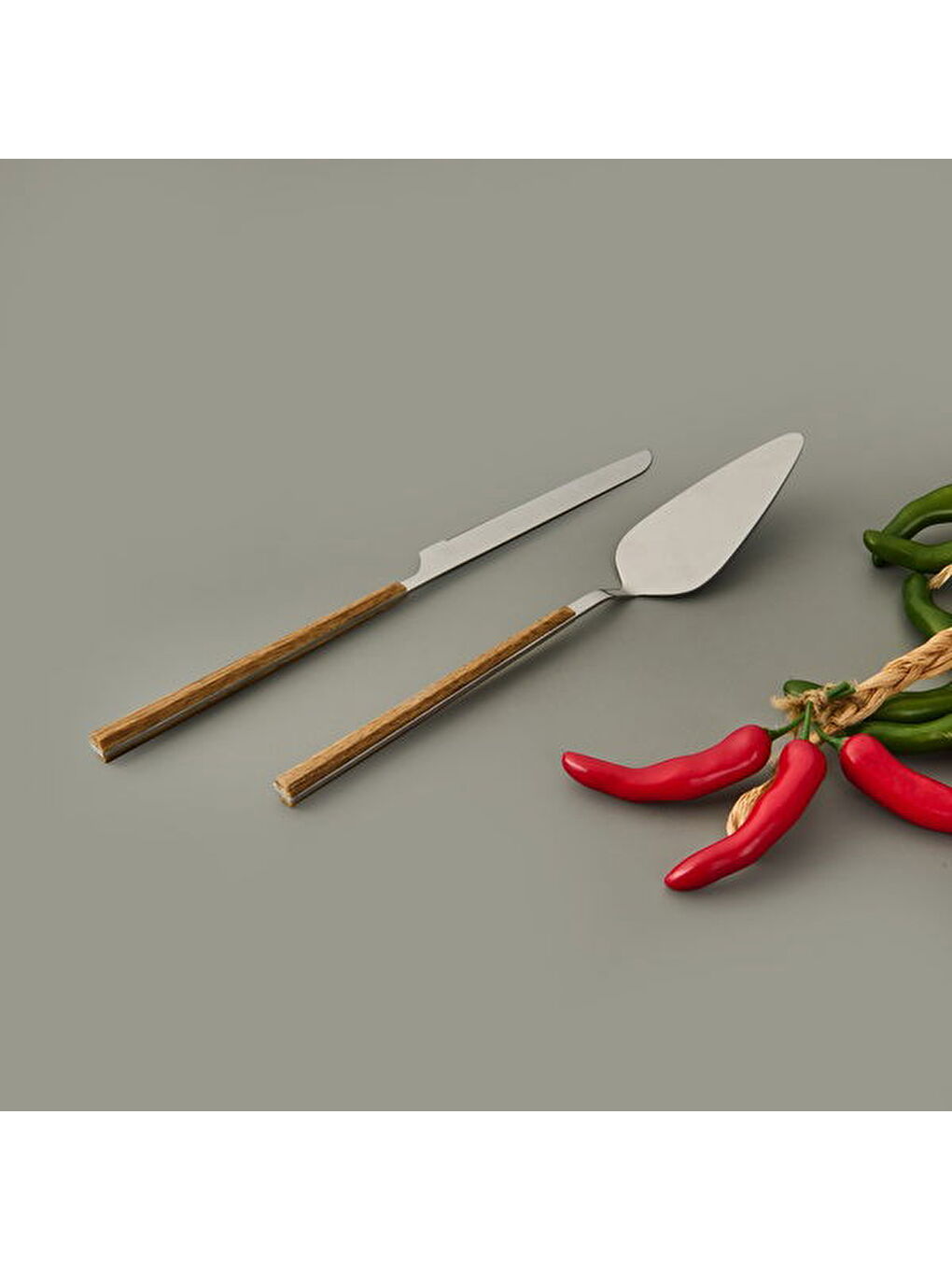 Bianco 2 Parça Salata Servis Takımı - Kahverengi / Gri-2