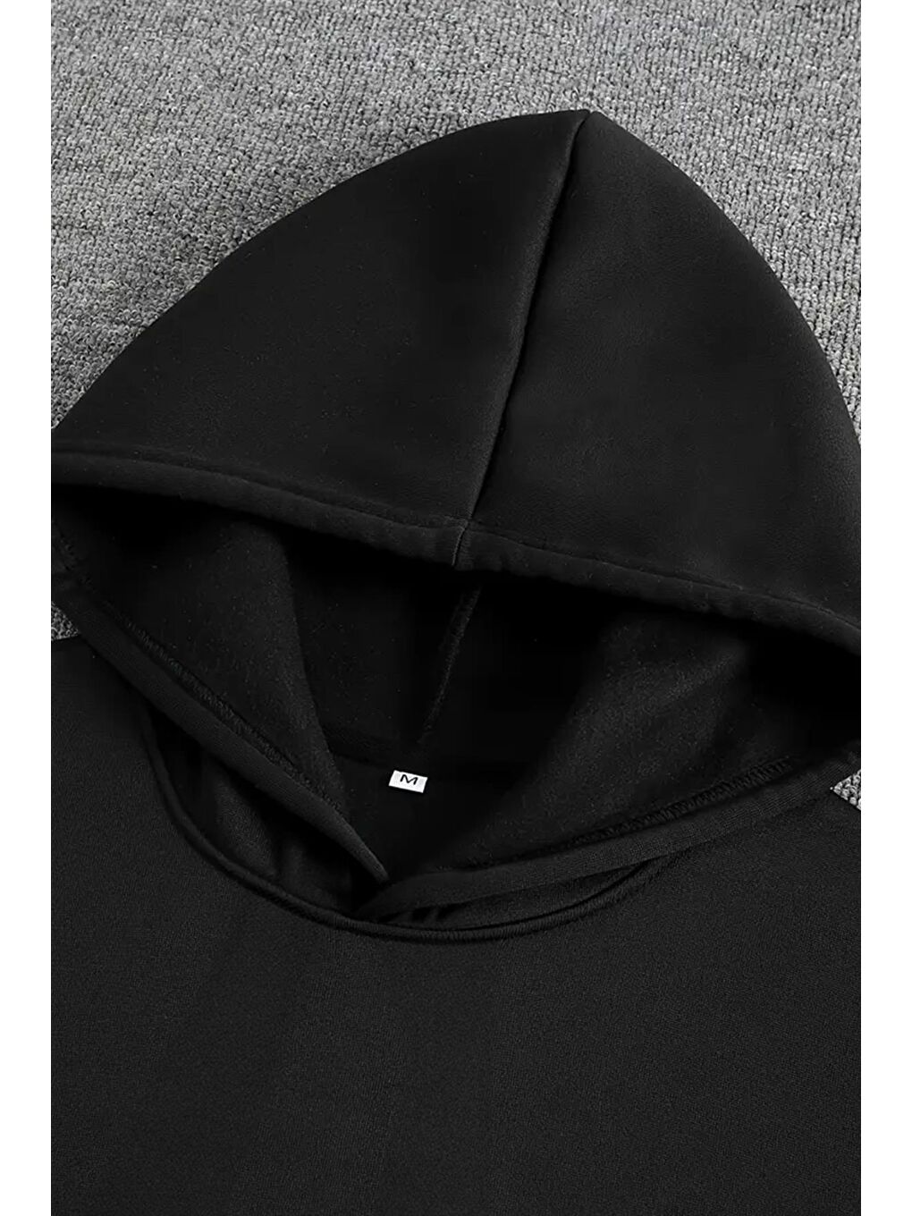 Siyah Focus Ön Baskılı İçi Pamuklu Unisex Erkek Sweatshirt-4