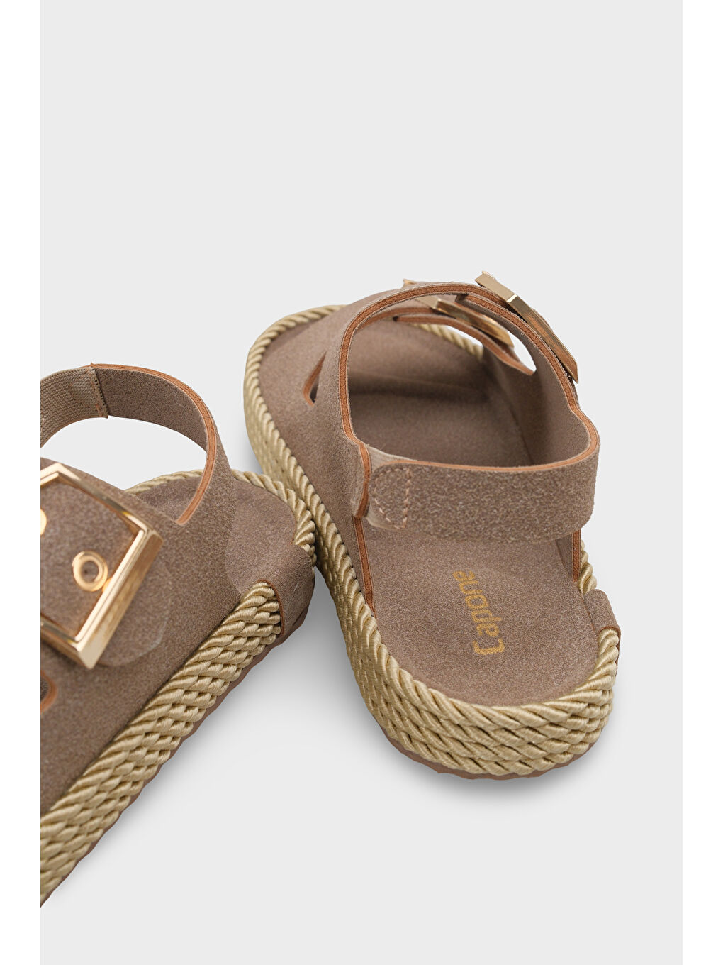 Bej Faith Metal Tokalı Konfor Kadın Sandalet-3