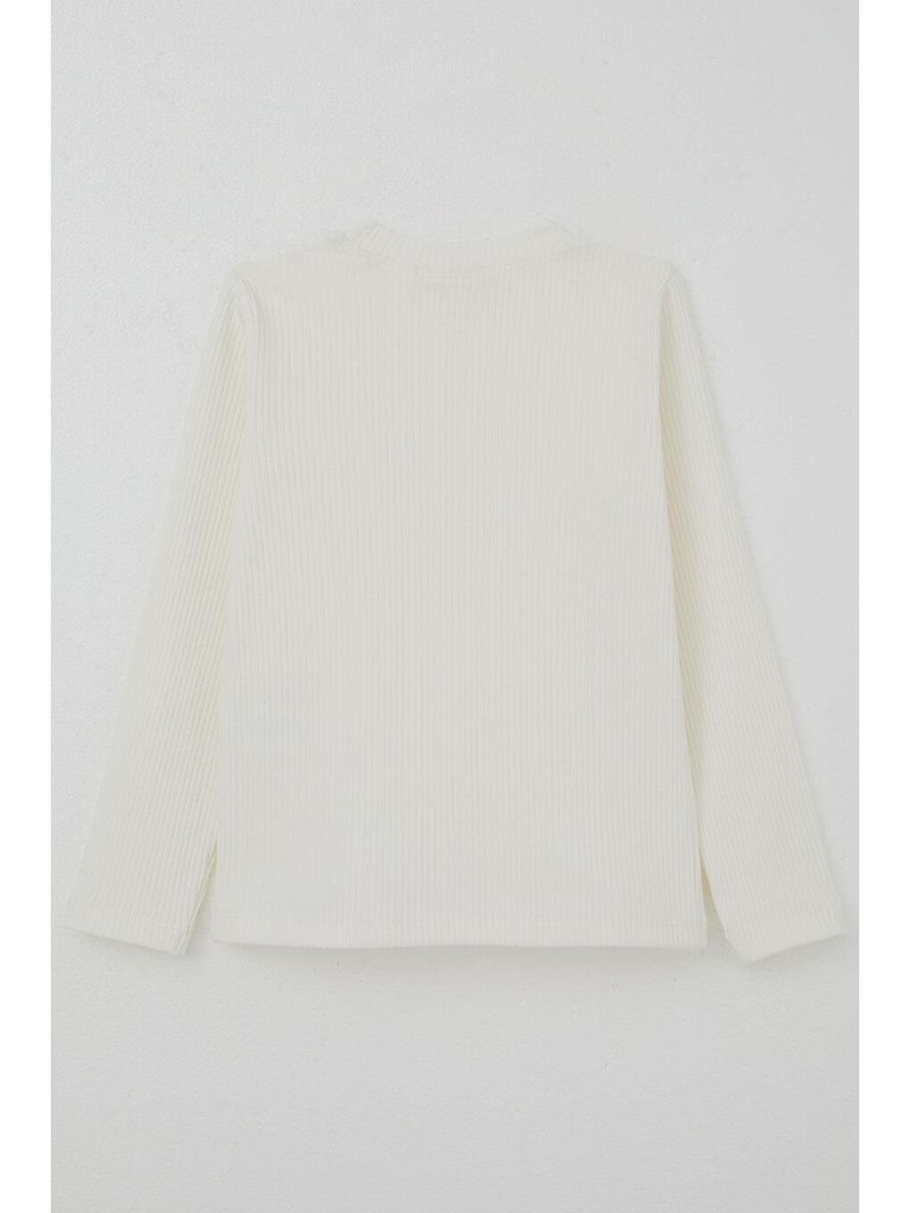 Kız Çocuk Uzun Kollu Tişört Fiyonk Aksesuarlı Ekru (8-12 Yaş)-2