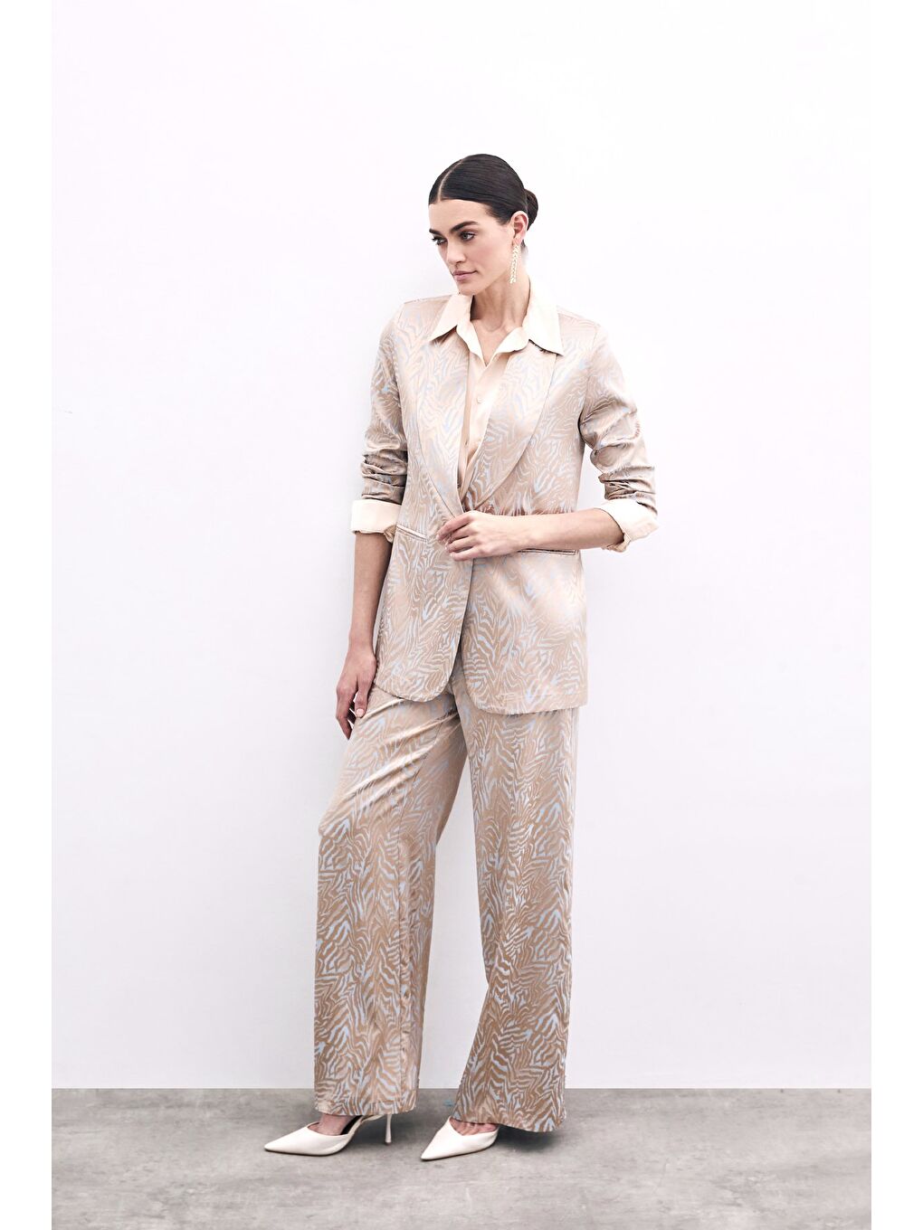 Zebra Desenli Pantolon - Bebe Mavi-1