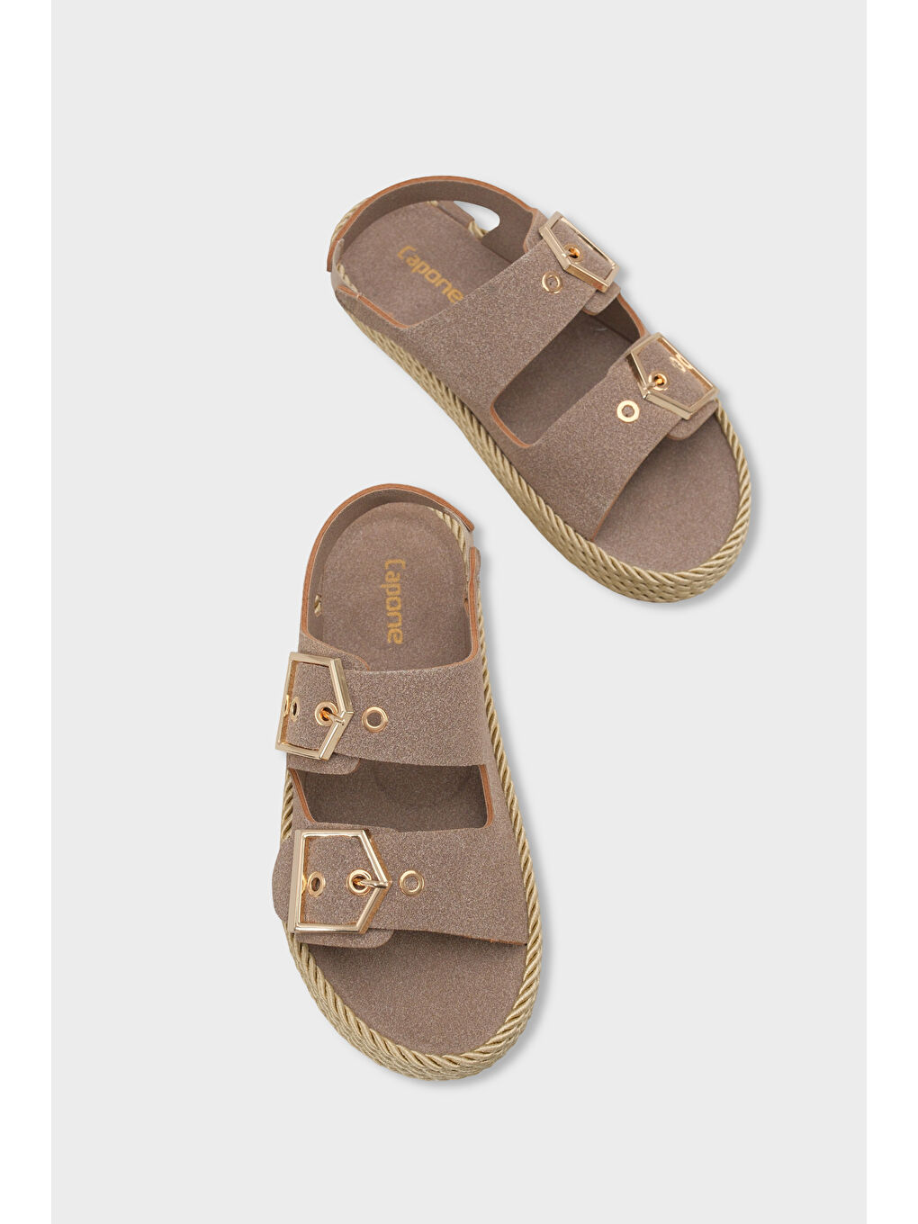 Bej Faith Metal Tokalı Konfor Kadın Sandalet-5