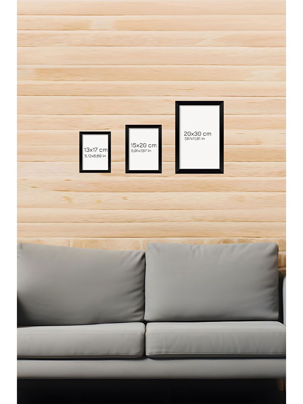 Beyaz 12 Parça Siyah Çerçeve Görünümlü Mdf Tablo Seti 20x30 cm - 12ARTAVESSA4-1