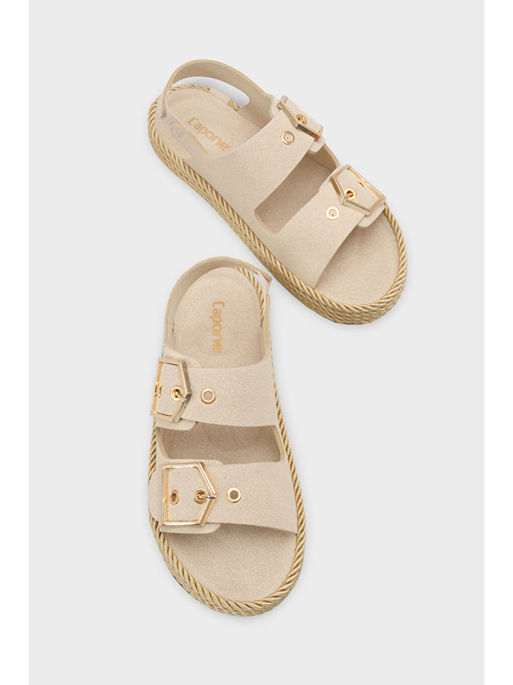 Bej Faith Metal Tokalı Konfor Kadın Sandalet-5