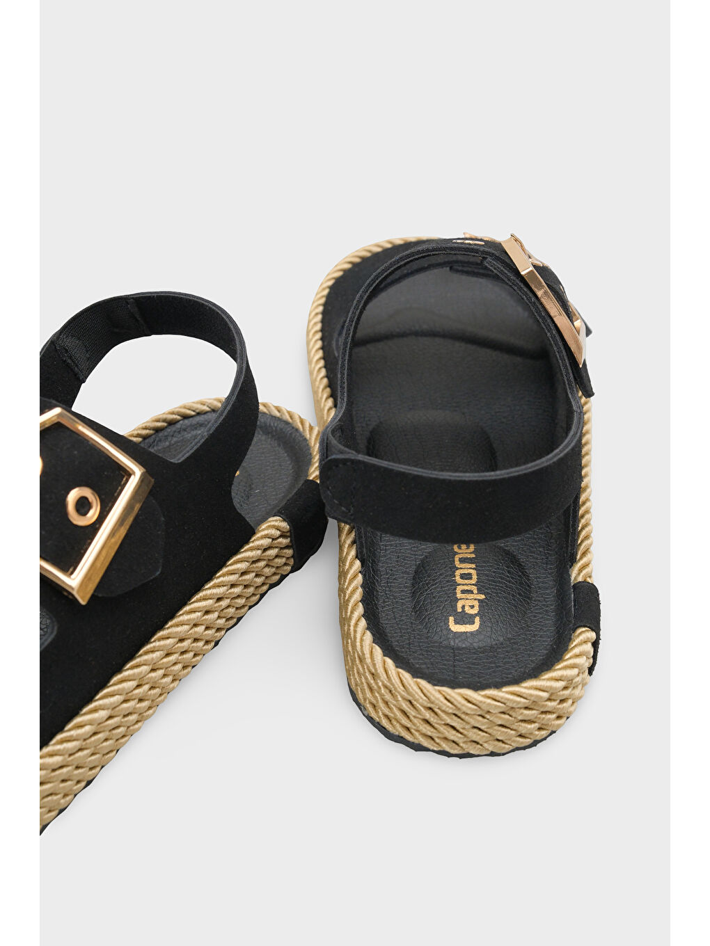 Siyah Faith Metal Tokalı Konfor Kadın Sandalet-3