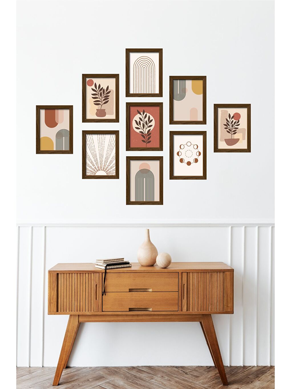 Beyaz 9 Parça Çerçeve Görünümlü Mdf Tablo Seti 15x20 cm - 9ARTAVESSA1