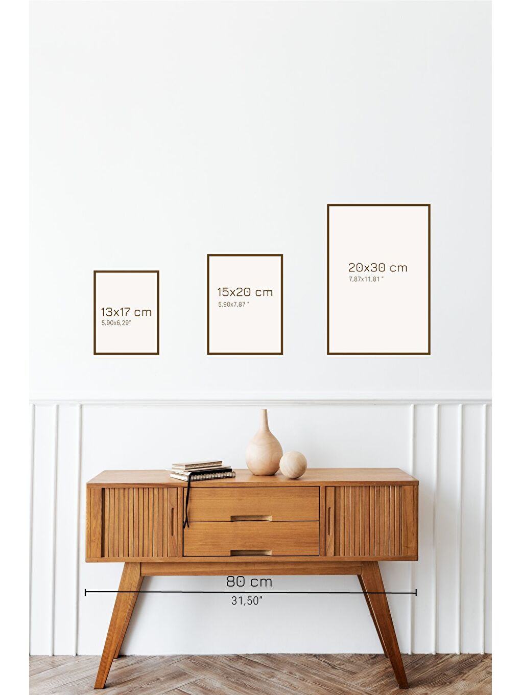 Beyaz 9 Parça Çerçeve Görünümlü Mdf Tablo Seti 15x20 cm - 9ARTAVESSA1-1