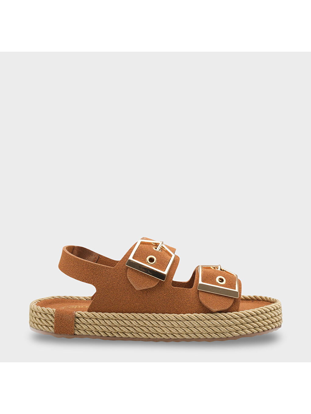 Kahverengi Faith Metal Tokalı Konfor Kadın Sandalet