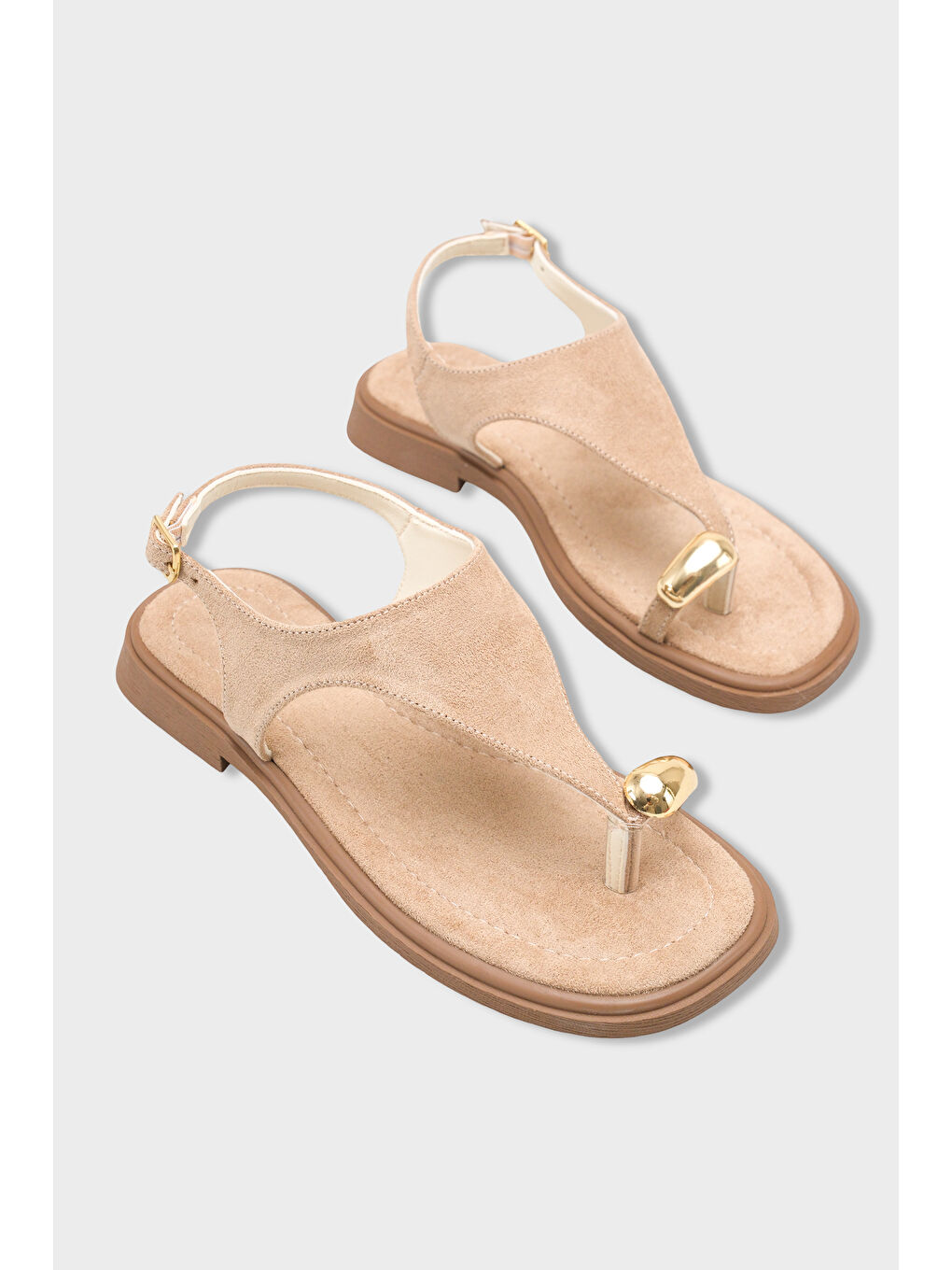 Bej Patrice Parmak Arası Kadın Sandalet Kadın Sandalet-1