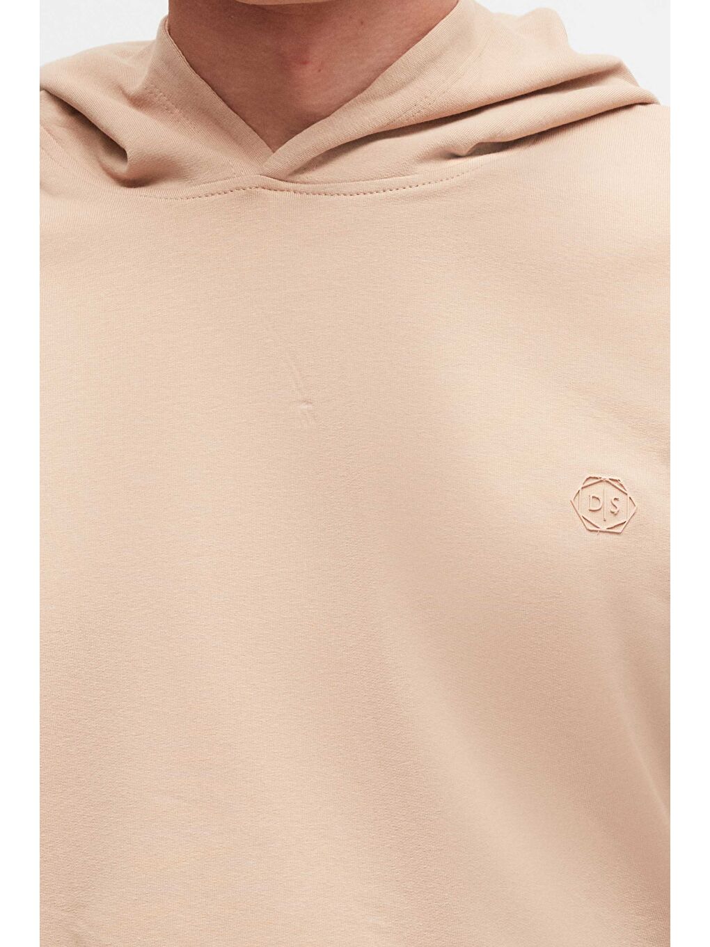 Relaxed Fit Bej Pamuklu Logo Baskılı Sweatshirt-2