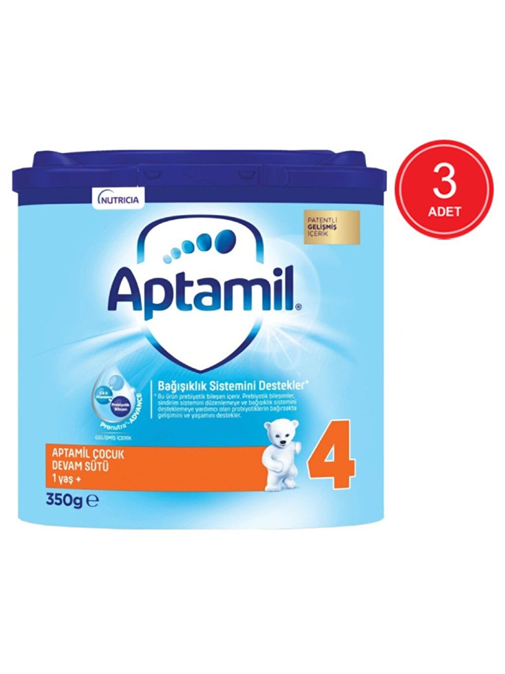 Aptamil 4 Akıllı Kutu Çocuk Devam Sütü 350 gr x 3 Adet