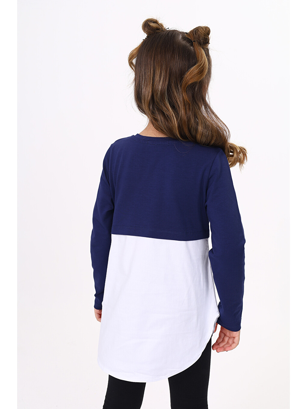 Lacivert Kız Çocuk Paris London Baskılı T-Shirt-3