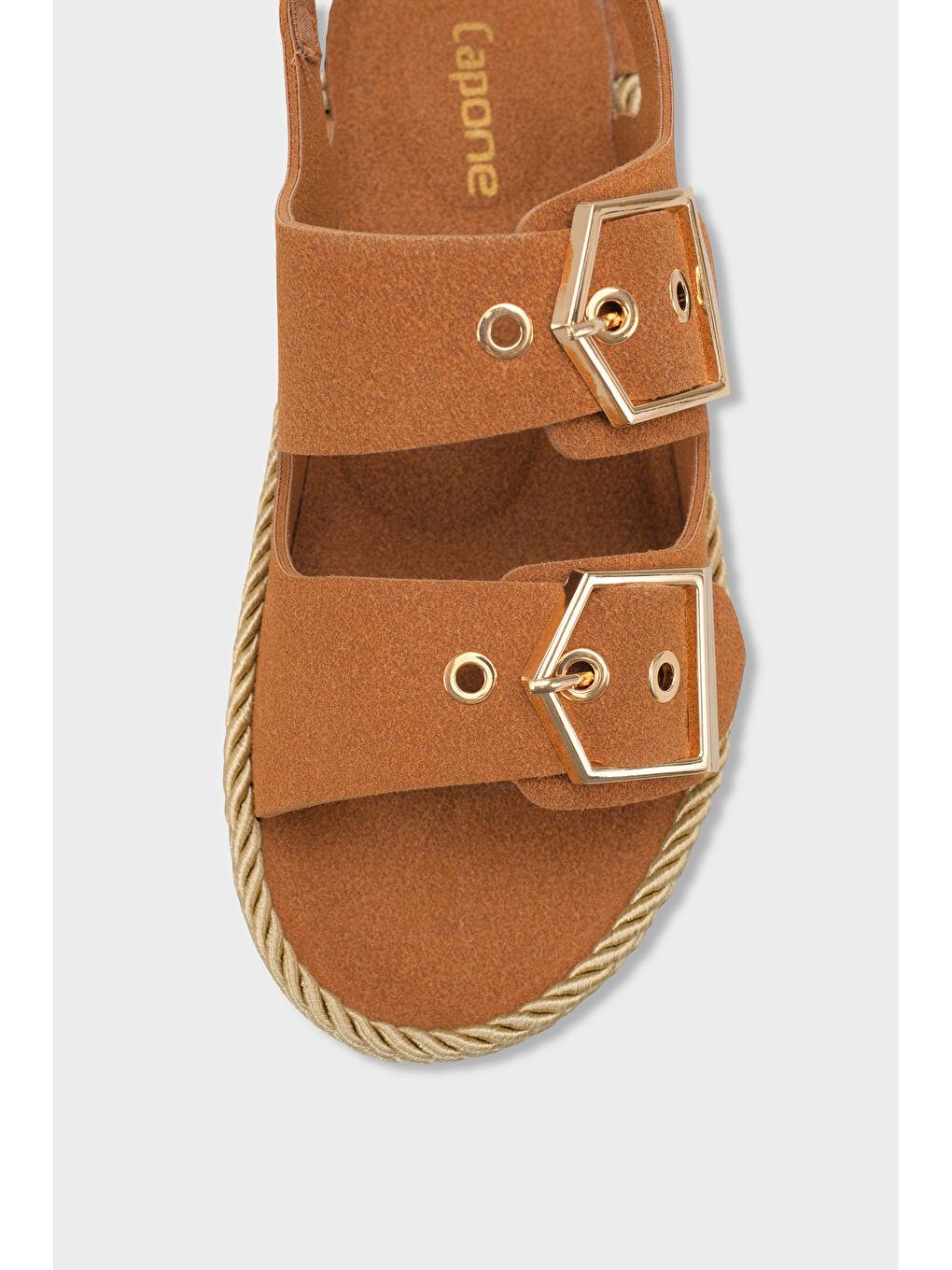 Kahverengi Faith Metal Tokalı Konfor Kadın Sandalet-2