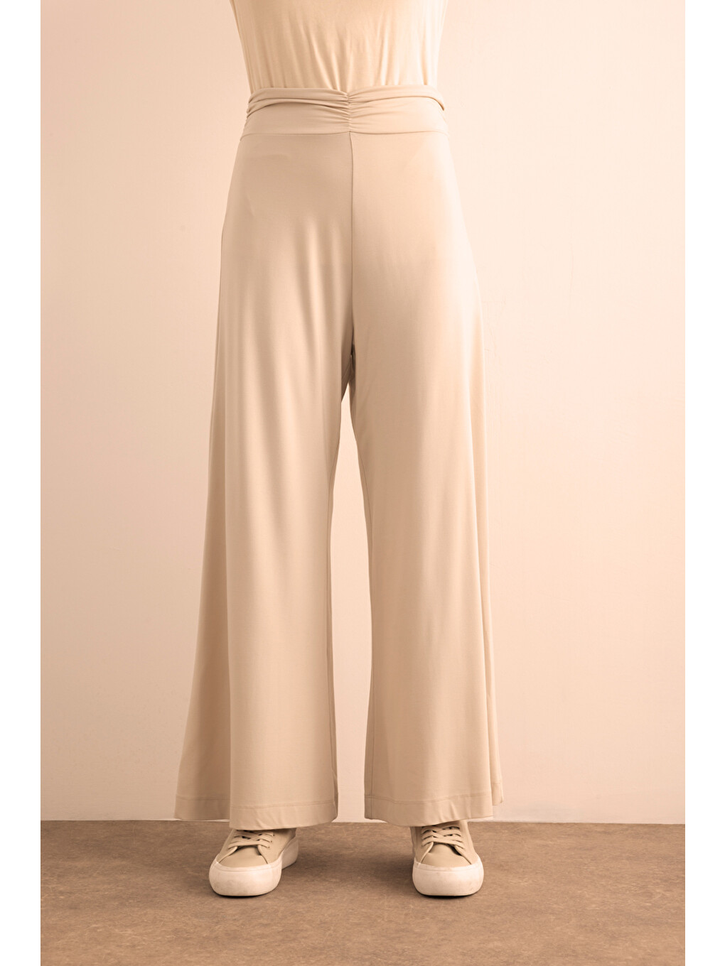 Bej Örme Pantolon Etek-1