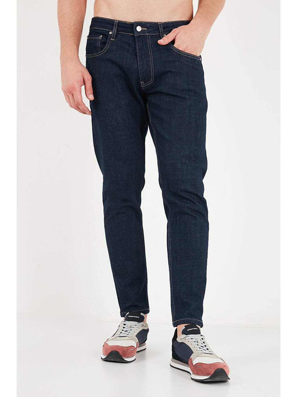 Lacivert Pamuklu Normal Bel Boru Paça Jeans 5901f10mılano-3