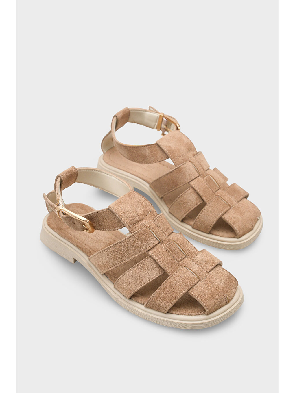 Bej Jennifer Gladyatör Kadın Sandalet-1