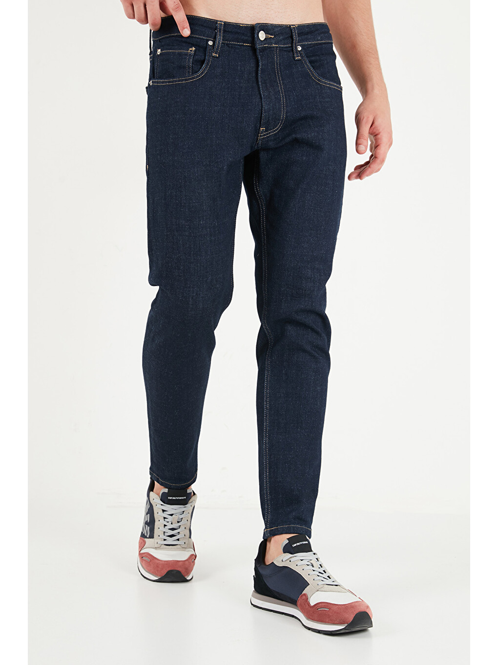 Lacivert Pamuklu Normal Bel Boru Paça Jeans 5901f10mılano-4