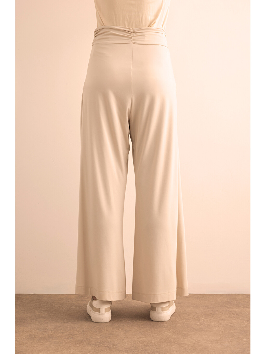 Bej Örme Pantolon Etek-4