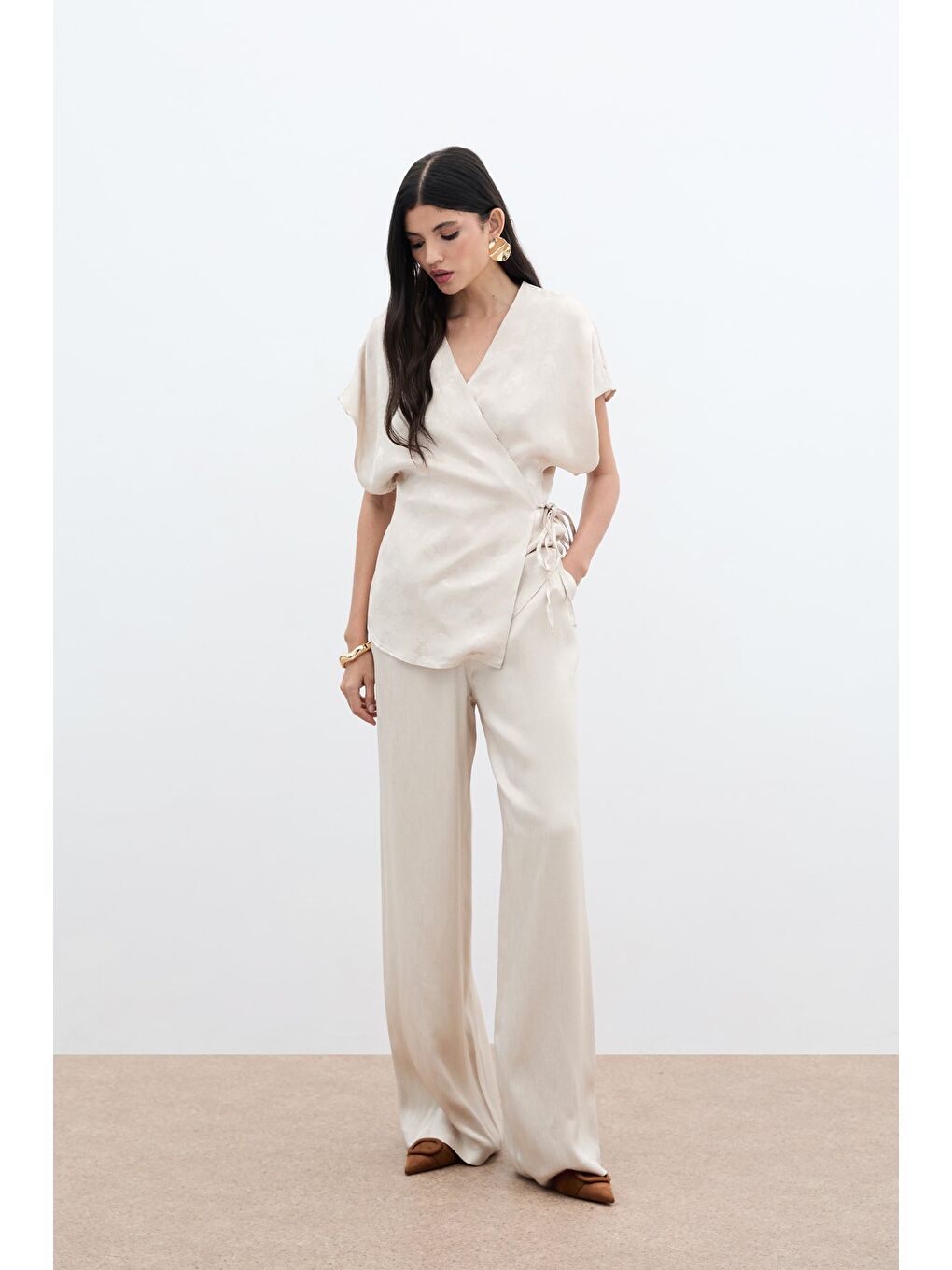 Cepli Bol Pantolon - Bej