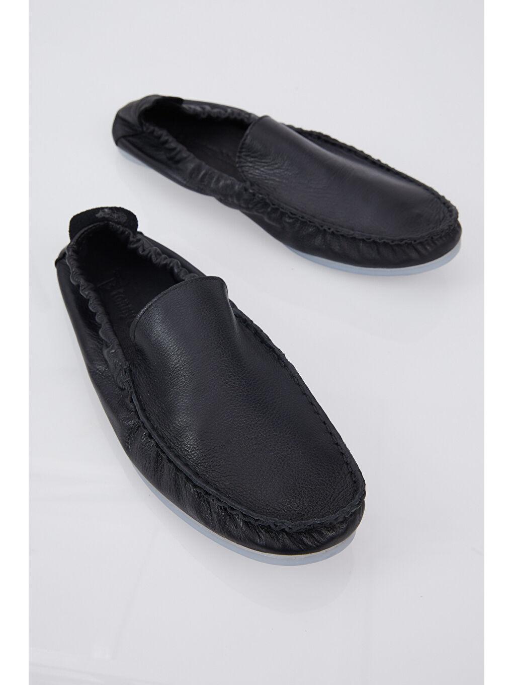 Erkek Siyah Arkası Lastikli Rahat Kalıp Hakiki Deri Loafer-2