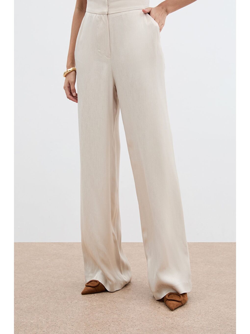 Cepli Bol Pantolon - Bej-6