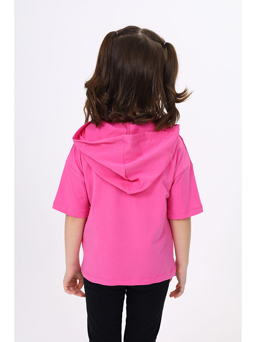 Fuşya Kız Çocuk Nakışlı Tişört-2