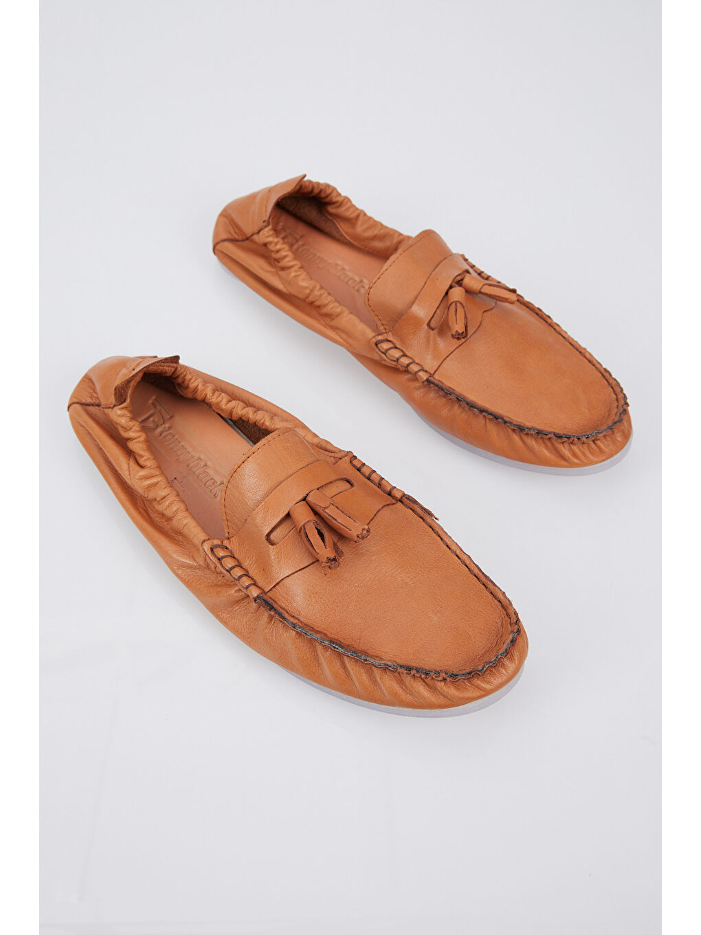 Kahverengi Erkek Taba Önü Püsküllü Arkası Lastikli Rahat Kalıp Hakiki Deri Loafer-3