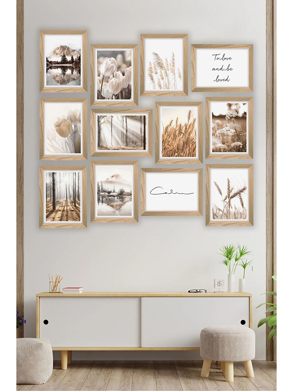 Beyaz 12 Parça Çerçeve Görünümlü Mdf Tablo Seti 13x17 cm - 12ARTAVESSA19