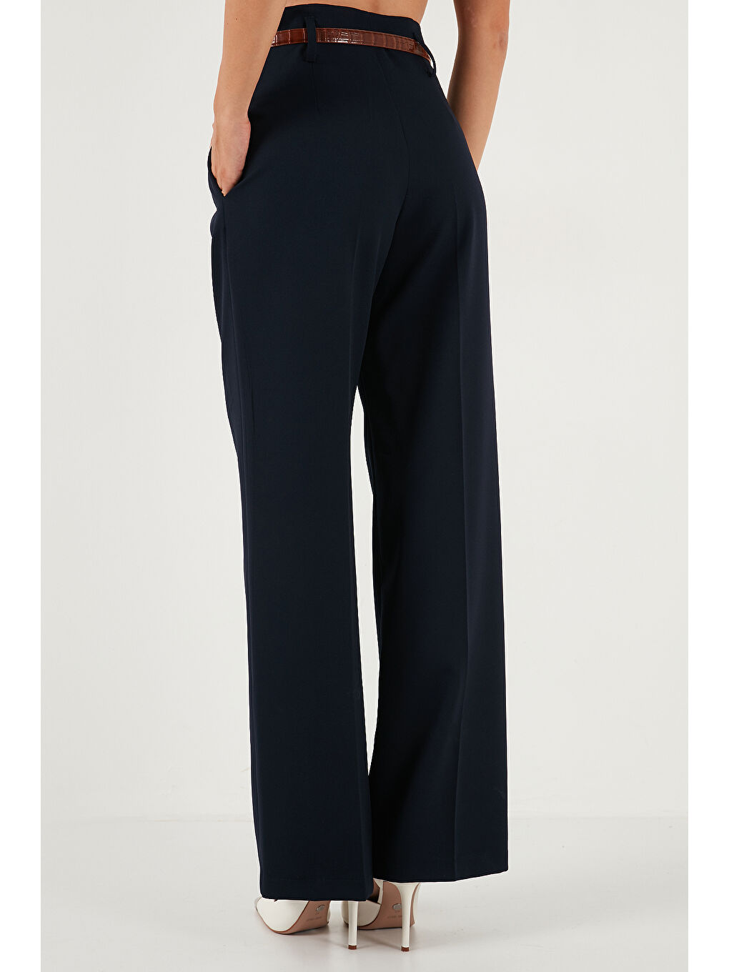 Lacivert Wide Leg Yüksek Bel Geniş Paça Palazzo Pantolon 65271262-5