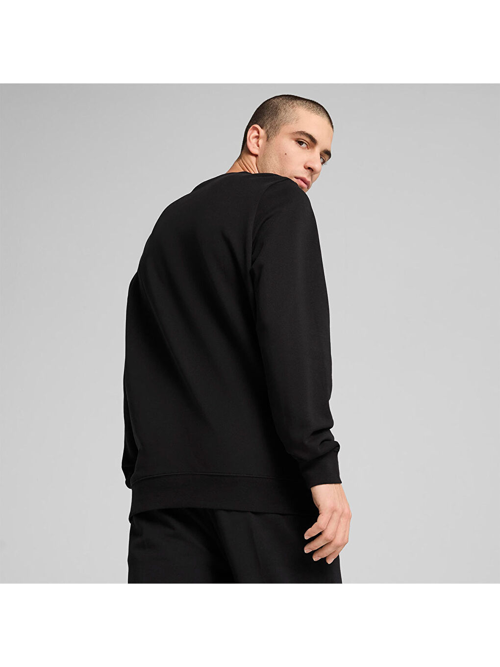 Essentials Elevated Crew Erkek Siyah Bisiklet Yaka Sweatshirt-1