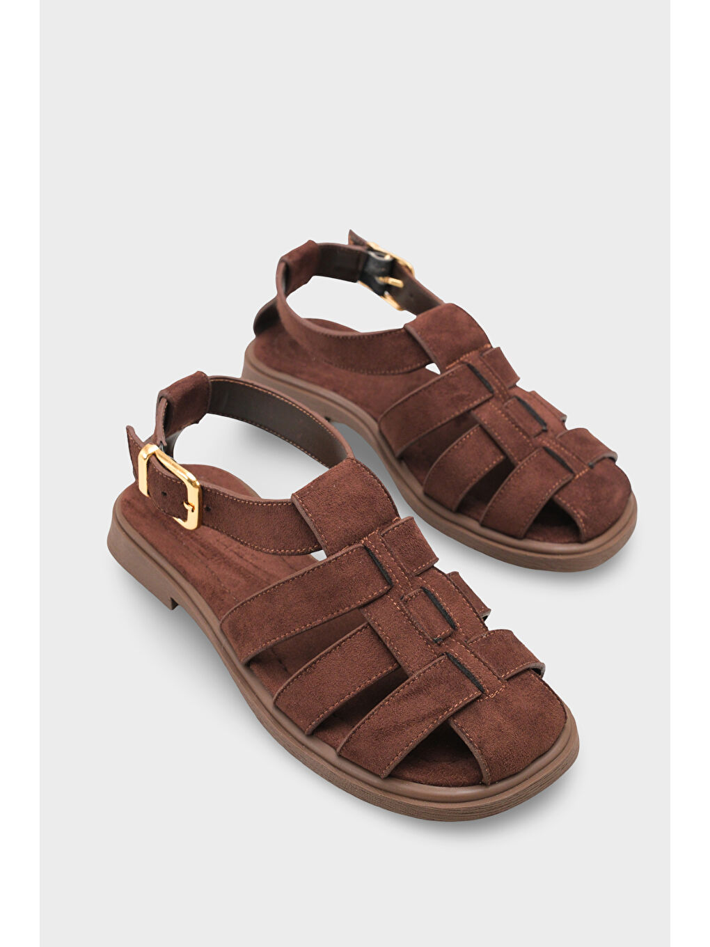 Kahverengi Jennifer Gladyatör Kadın Sandalet-1