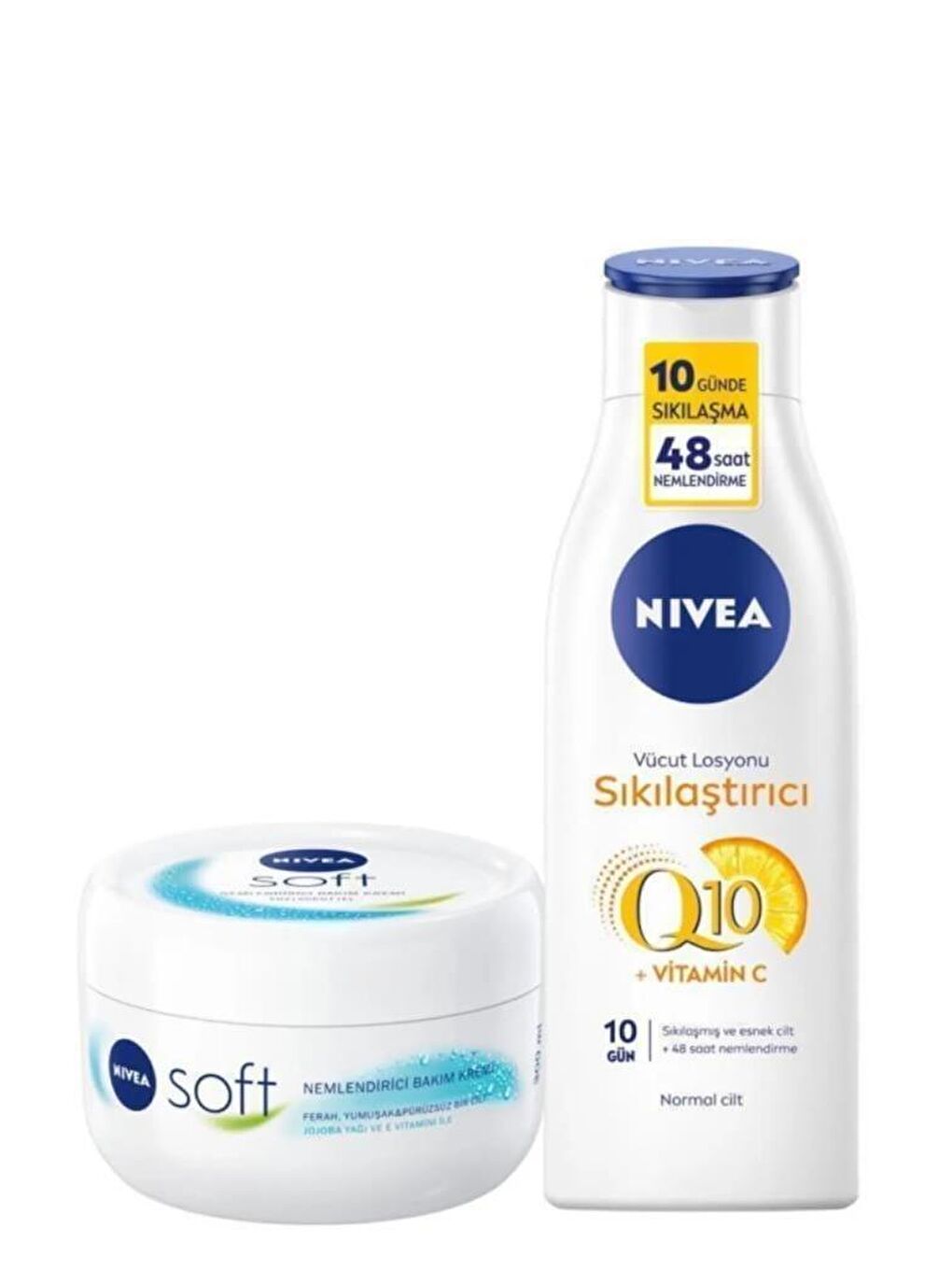 NIVEA Soft 300ml + Q10 Sıkılaştırıcı Vücut Losyonu 250 ml