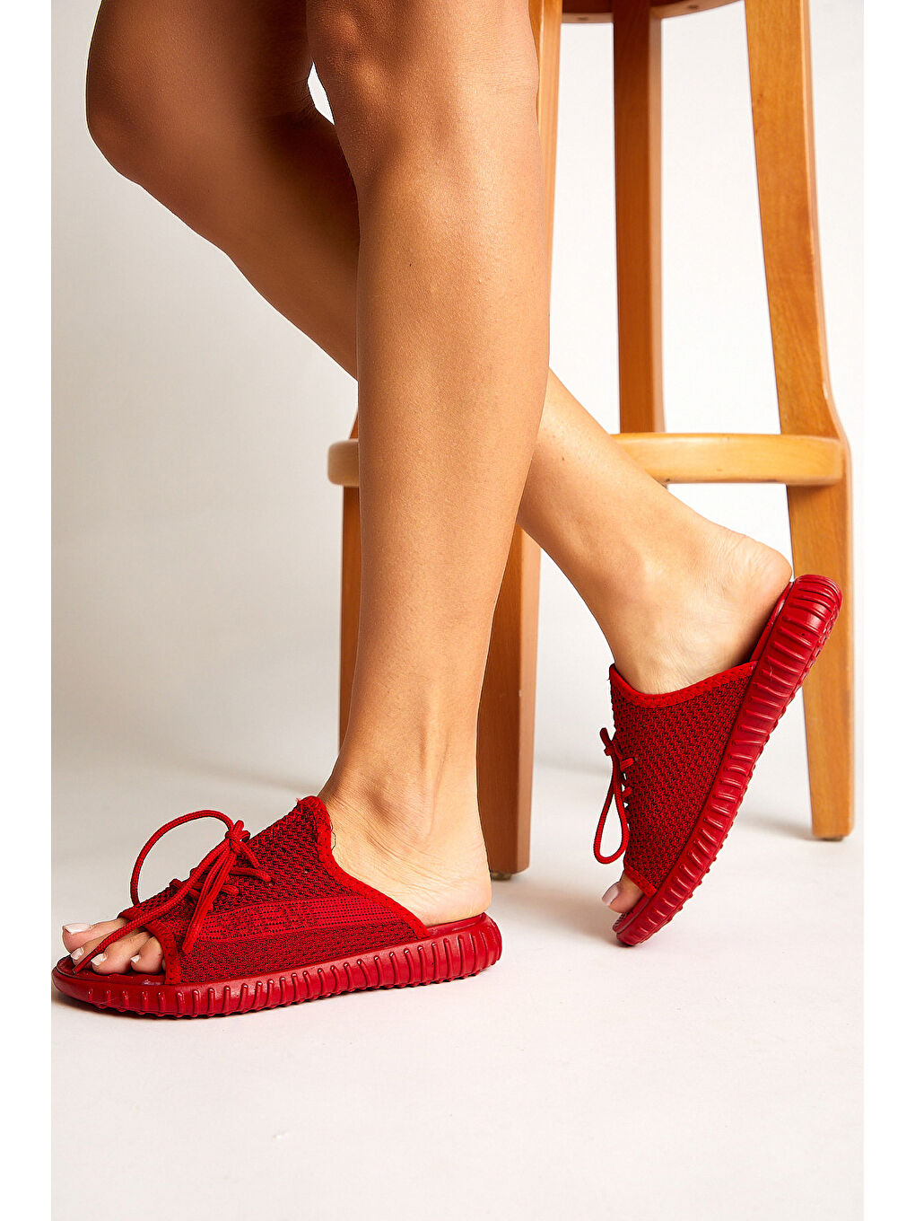 Unisex Kırmızı Triko Özel Üretim Terlik Tbtr-5