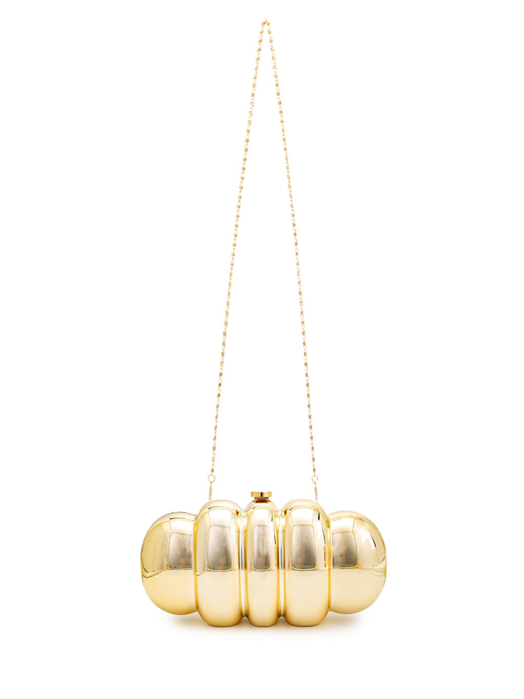 Sarı Modern Tasarım Ayna Yüzeyli Clutch Kadın Abiye Çanta Mack Gold-2