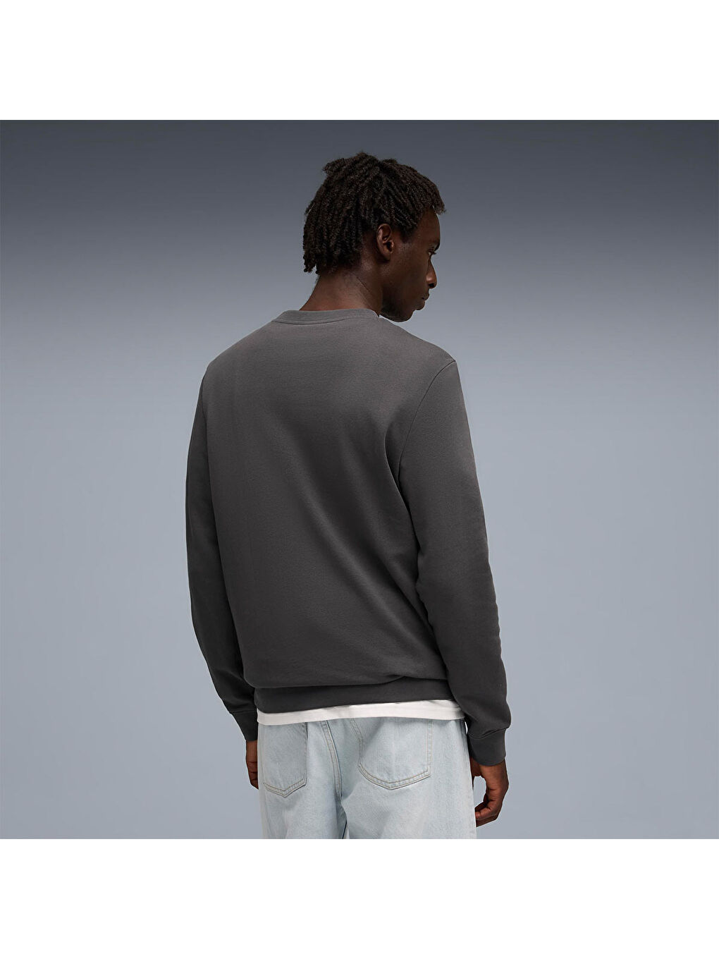 Essentials Elevated Crew Erkek Gri Bisiklet Yaka Sweatshirt-1