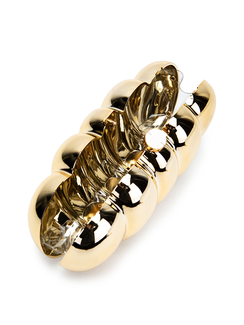 Sarı Modern Tasarım Ayna Yüzeyli Clutch Kadın Abiye Çanta Mack Gold-3