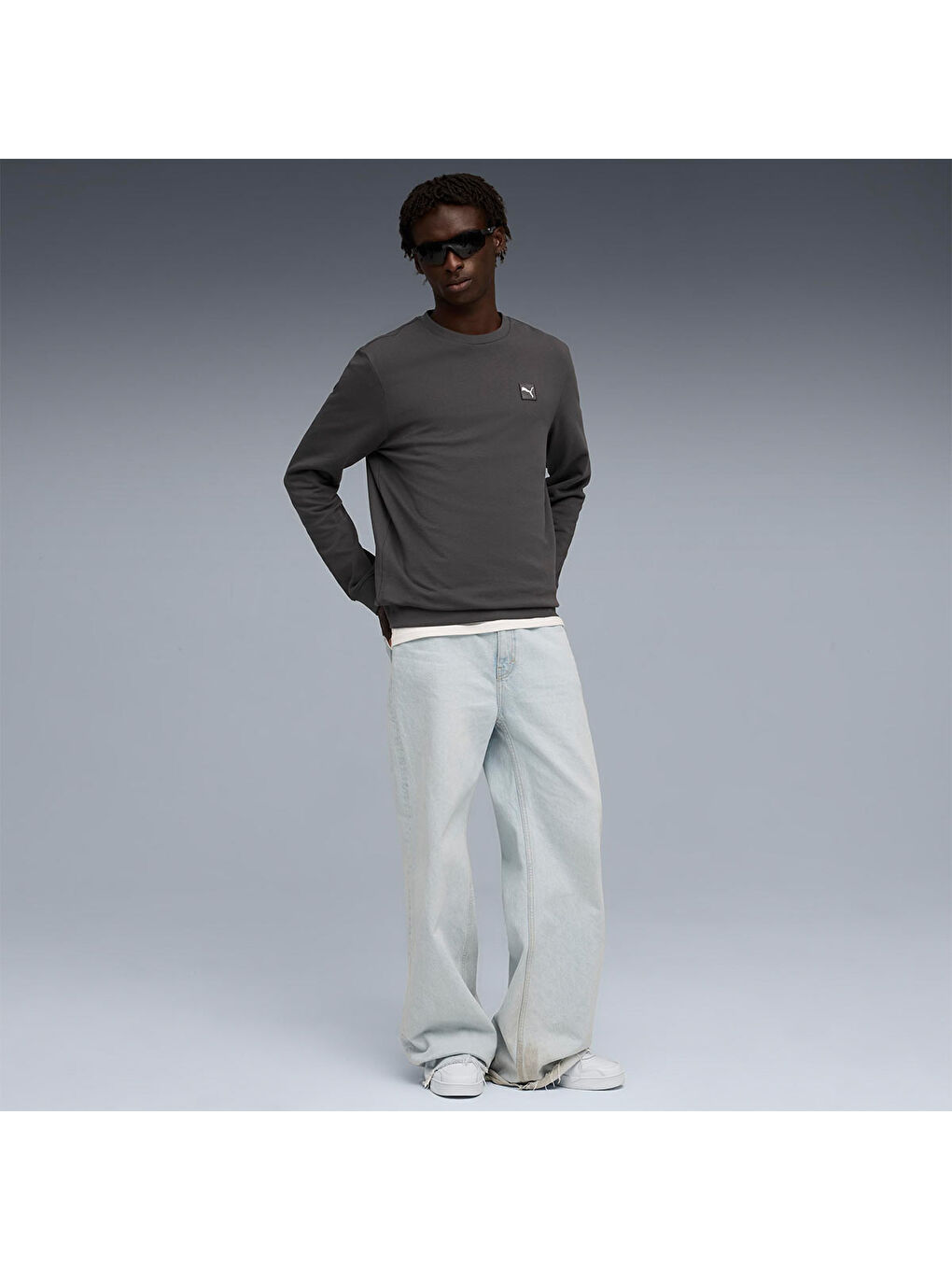 Essentials Elevated Crew Erkek Gri Bisiklet Yaka Sweatshirt-2