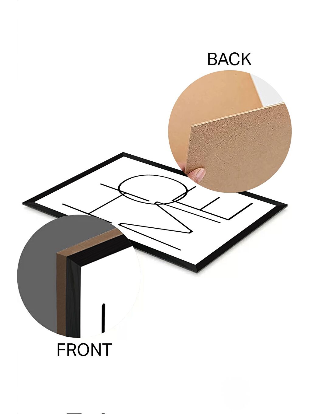 Beyaz Tek Parça Çerçeve Görünümlü Yazılı Mdf Tablo "Home" - 20x30 cm-2
