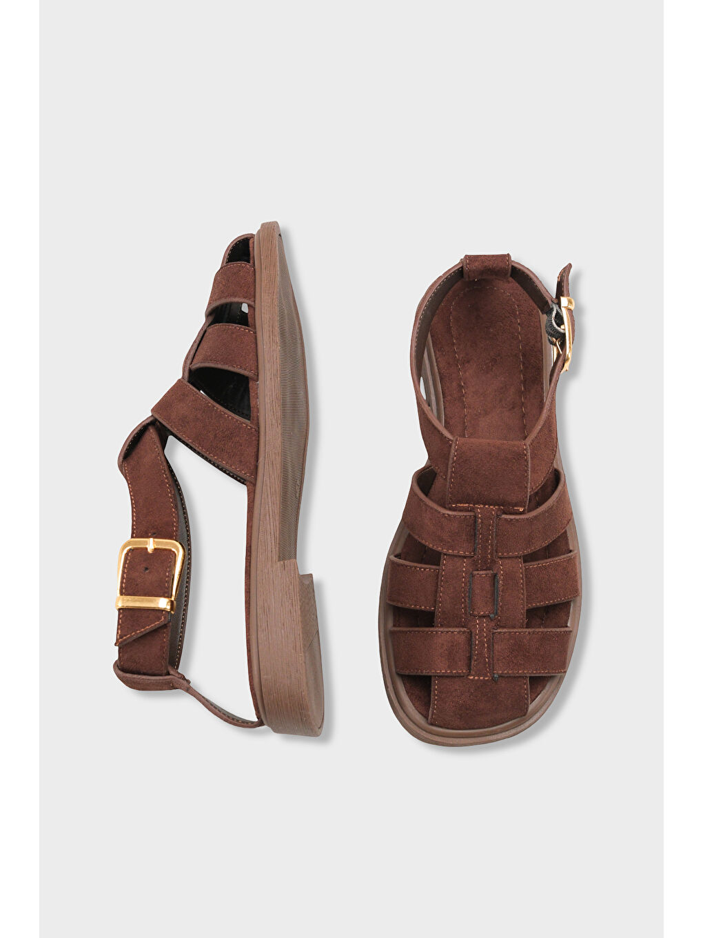 Kahverengi Jennifer Gladyatör Kadın Sandalet-4