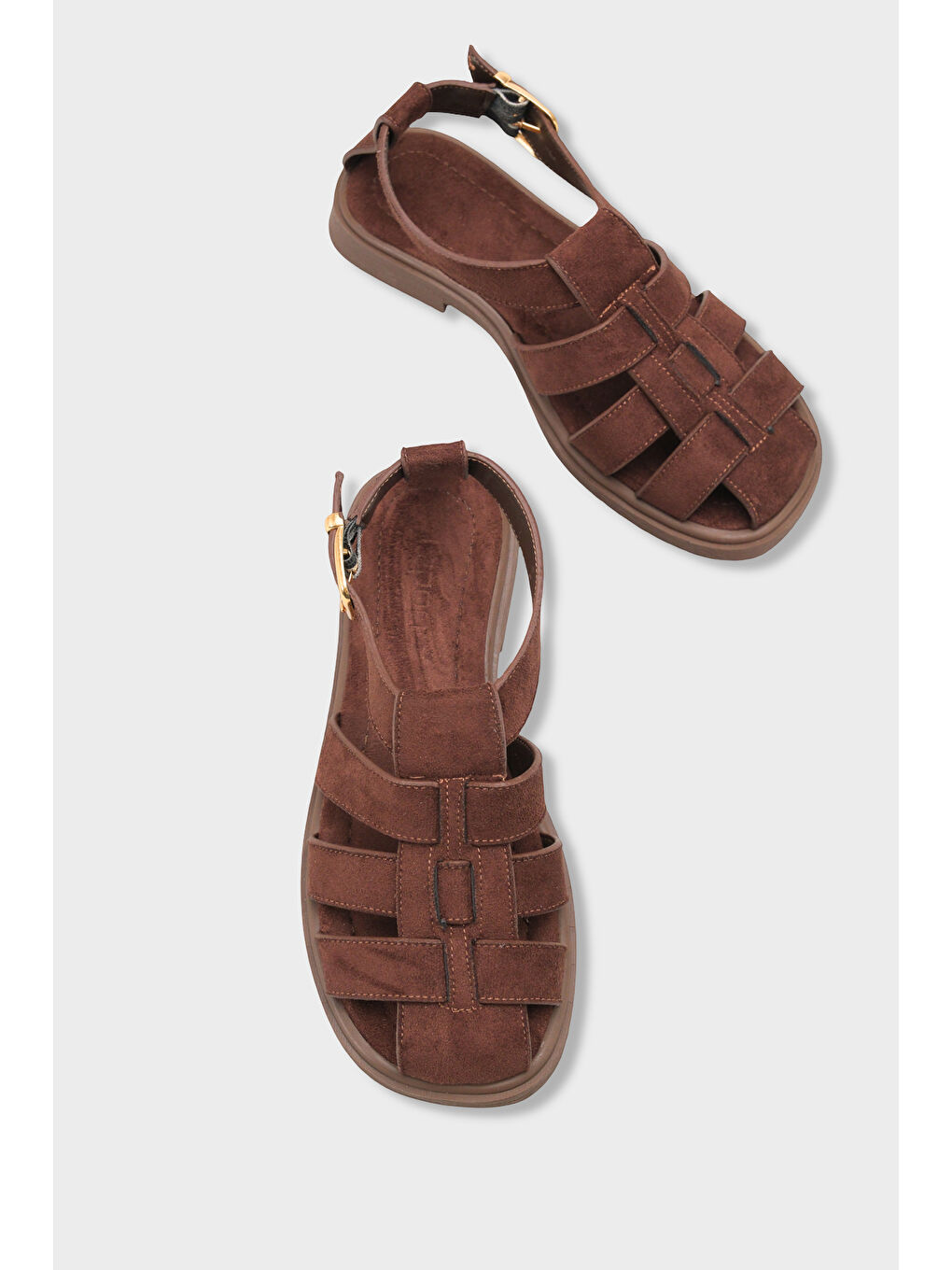 Kahverengi Jennifer Gladyatör Kadın Sandalet-5