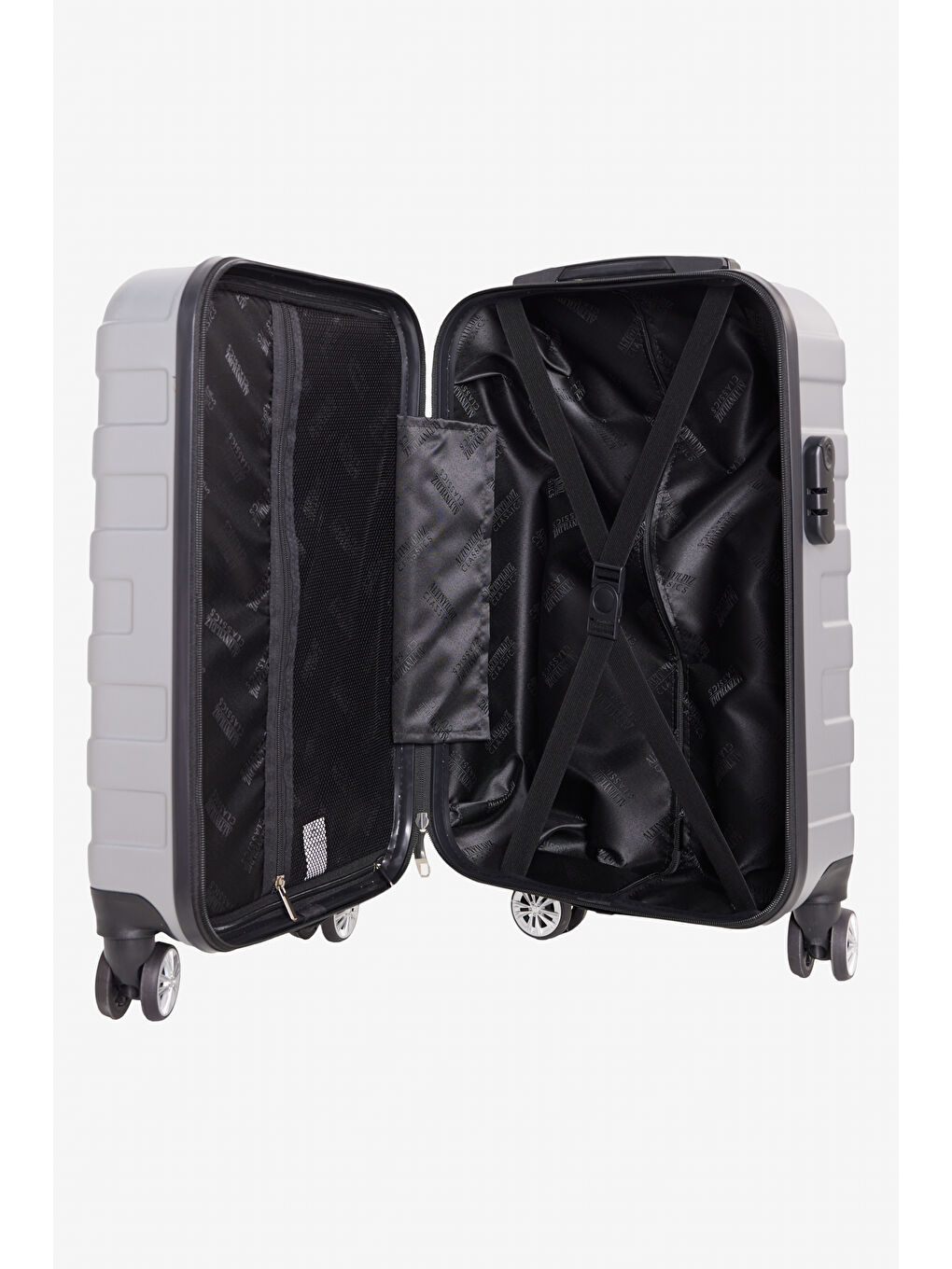 Gri Erkek Gümüş Orta Boy Valiz-3