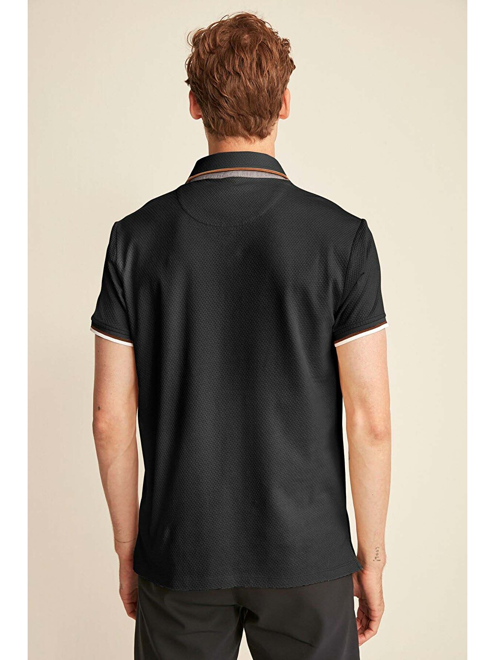 Erkek Slim Fit Siyah Polo Yaka Tişört-4